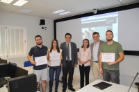 Manuel Blzquez, Agustina Gmez y lvaro Martnez junto a los alumnos del mster