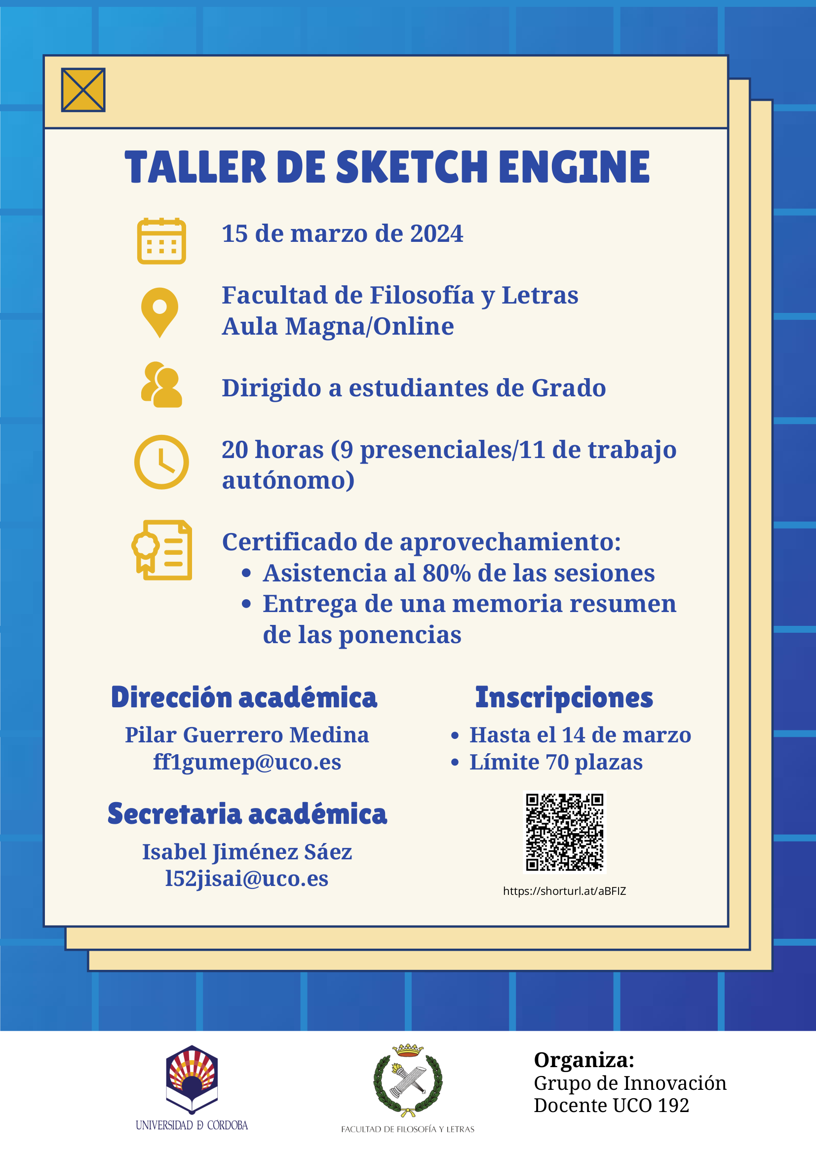 cartel y programa Taller Sketch Engine 1