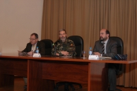 De izq a dcha Enrique Aguilar, el coronel Jose Morillas y Manuel Torres